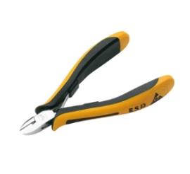 Klešta sečice ESD 115 mm za mikroelektroniku. Precizna sečiva za fine žice, induktivno kaljena, opruga za otvaranje, ESD ergonomske ručke NWS